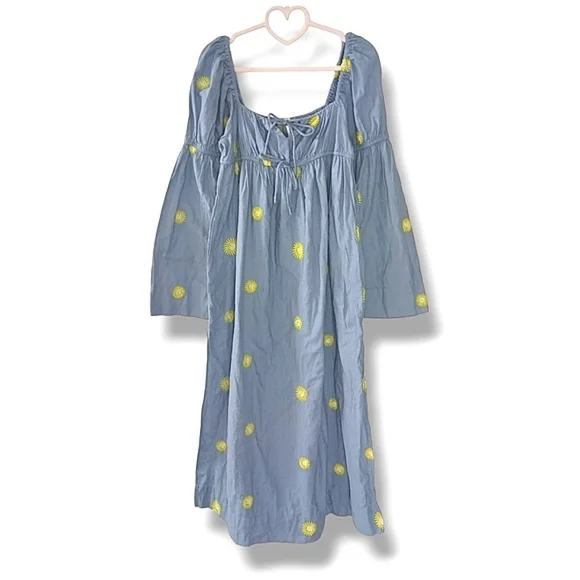 NWOT Free People Emory Embroidered Midi Dress $168 XS - Picture 6 of 9